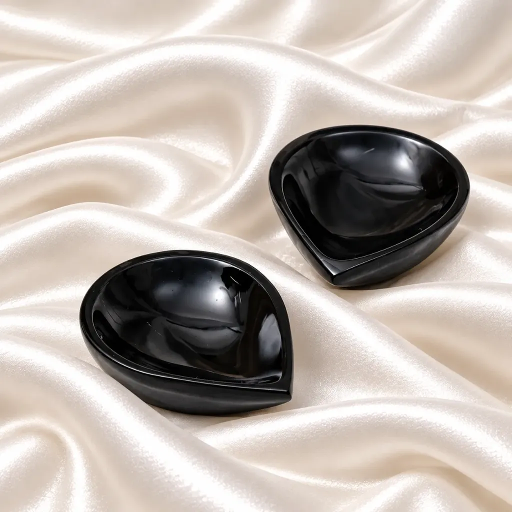 Natural Black Agate Diya
