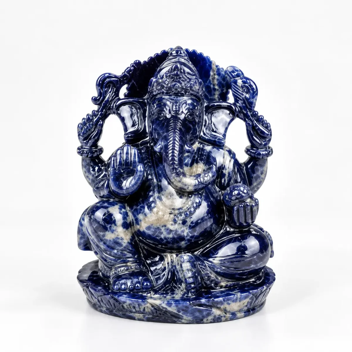 Blue Sodalite Carved Ganesha Statue