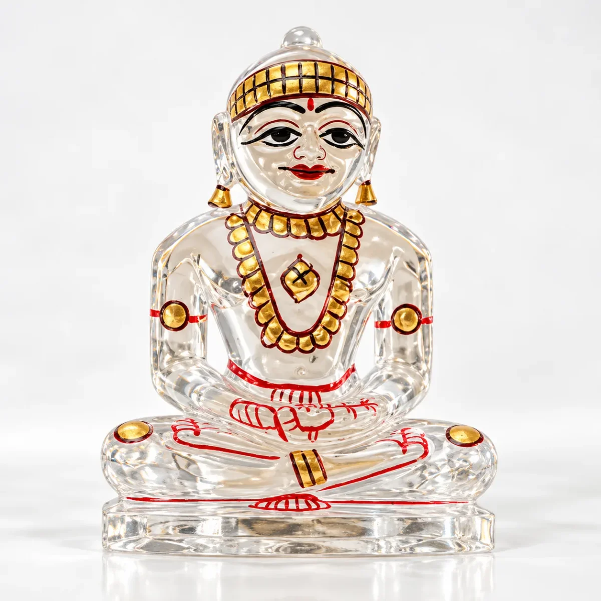 Crystal Clear Mahvaveer Ji Statue