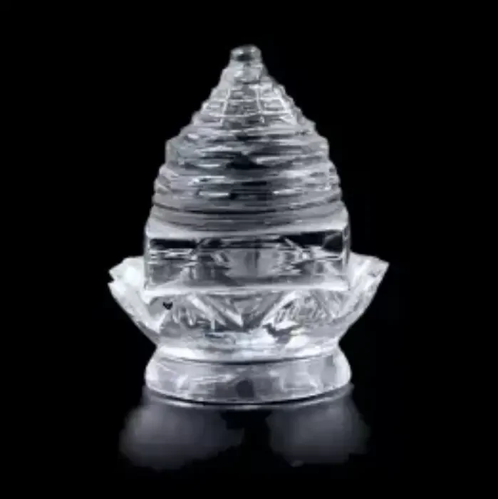 Crystal Sphtik Shree Yantra On Kamal Flower