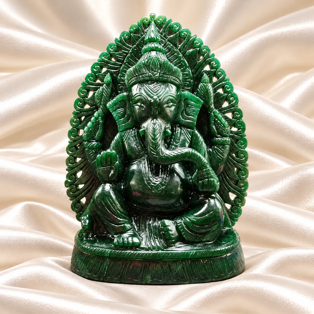 Dark Green Aventurine Ganesha Idol