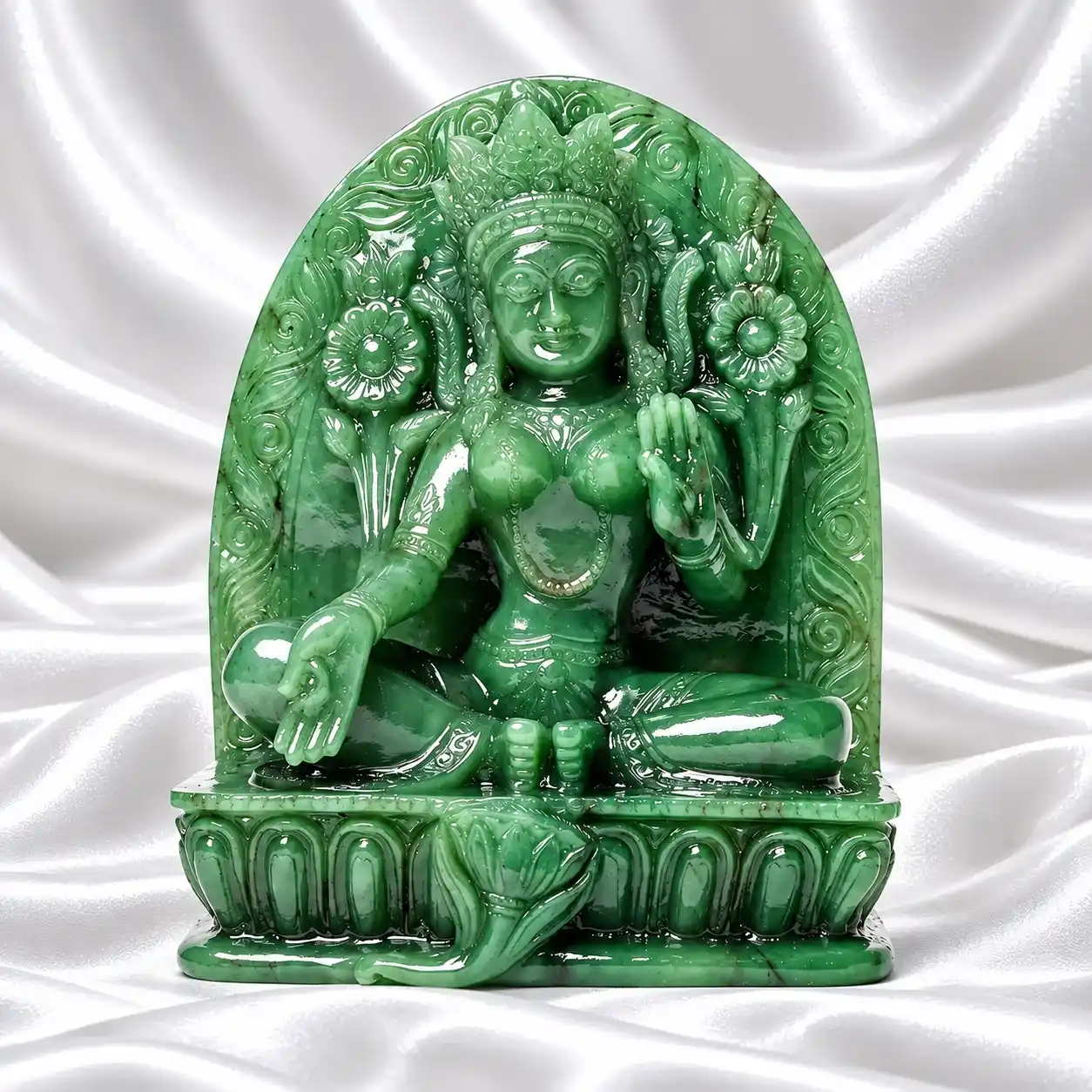 Goddess Tara in Green Aventurine