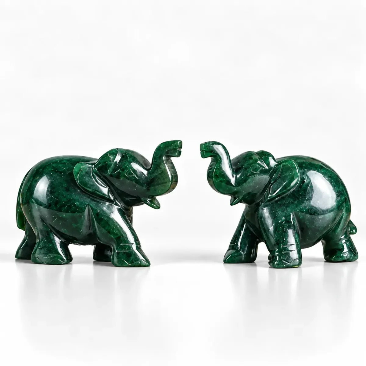 Green Jade Elephant Staute