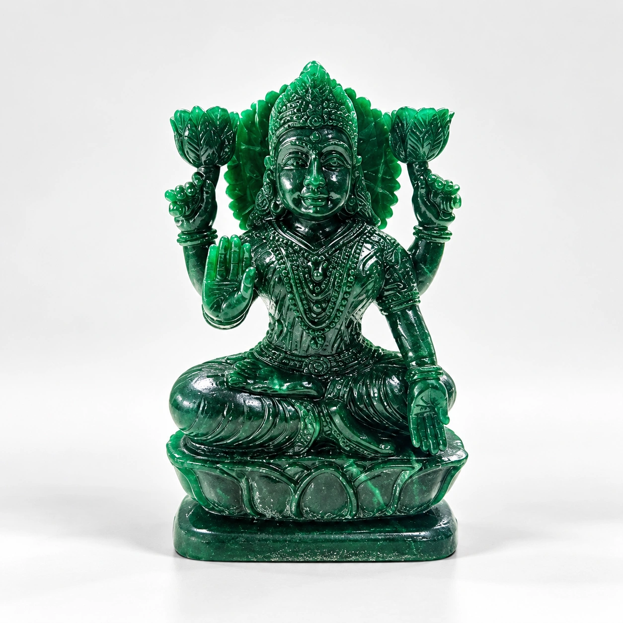 Green Jade Mahalakshmi Ji Idol