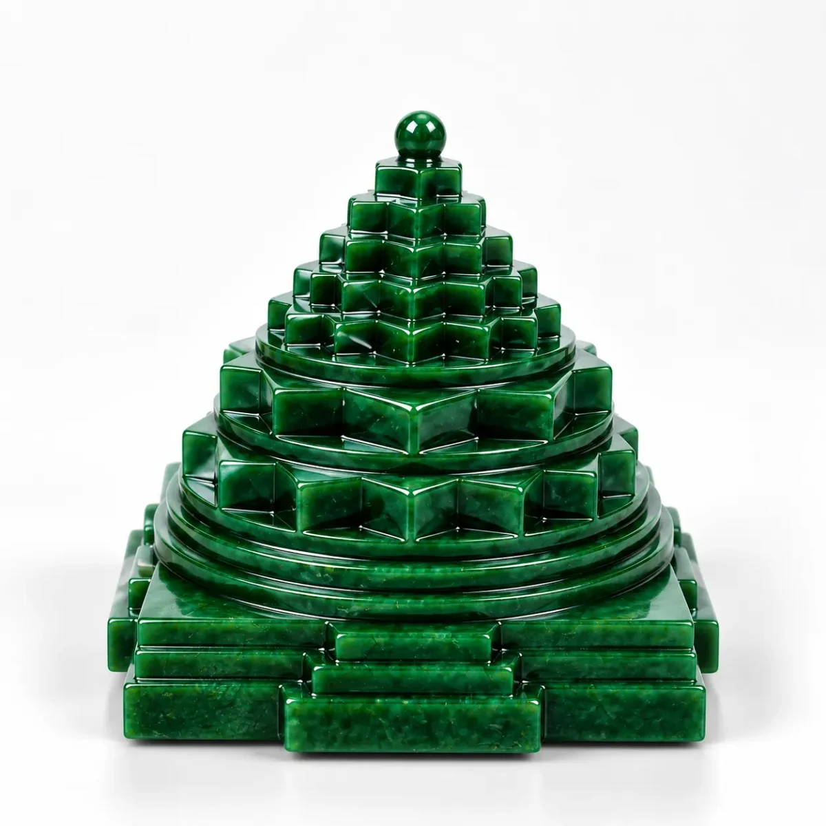 Green Jade Shree Yantra (480 g, 3.0 Inch)