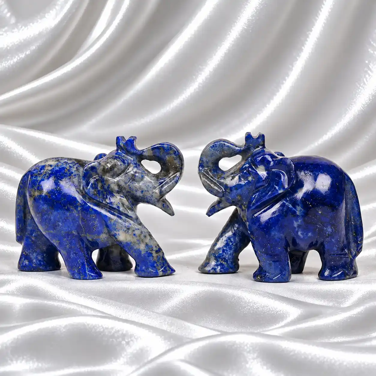 Lapis Lazuli Elephant Idols – Set of 2