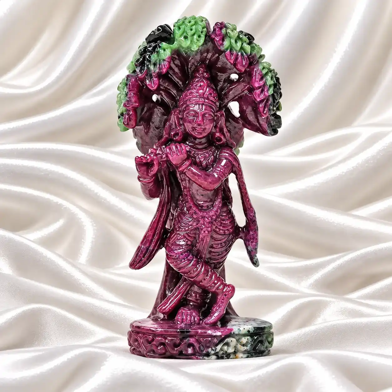 Lord Krishna in Ruby Zoisite