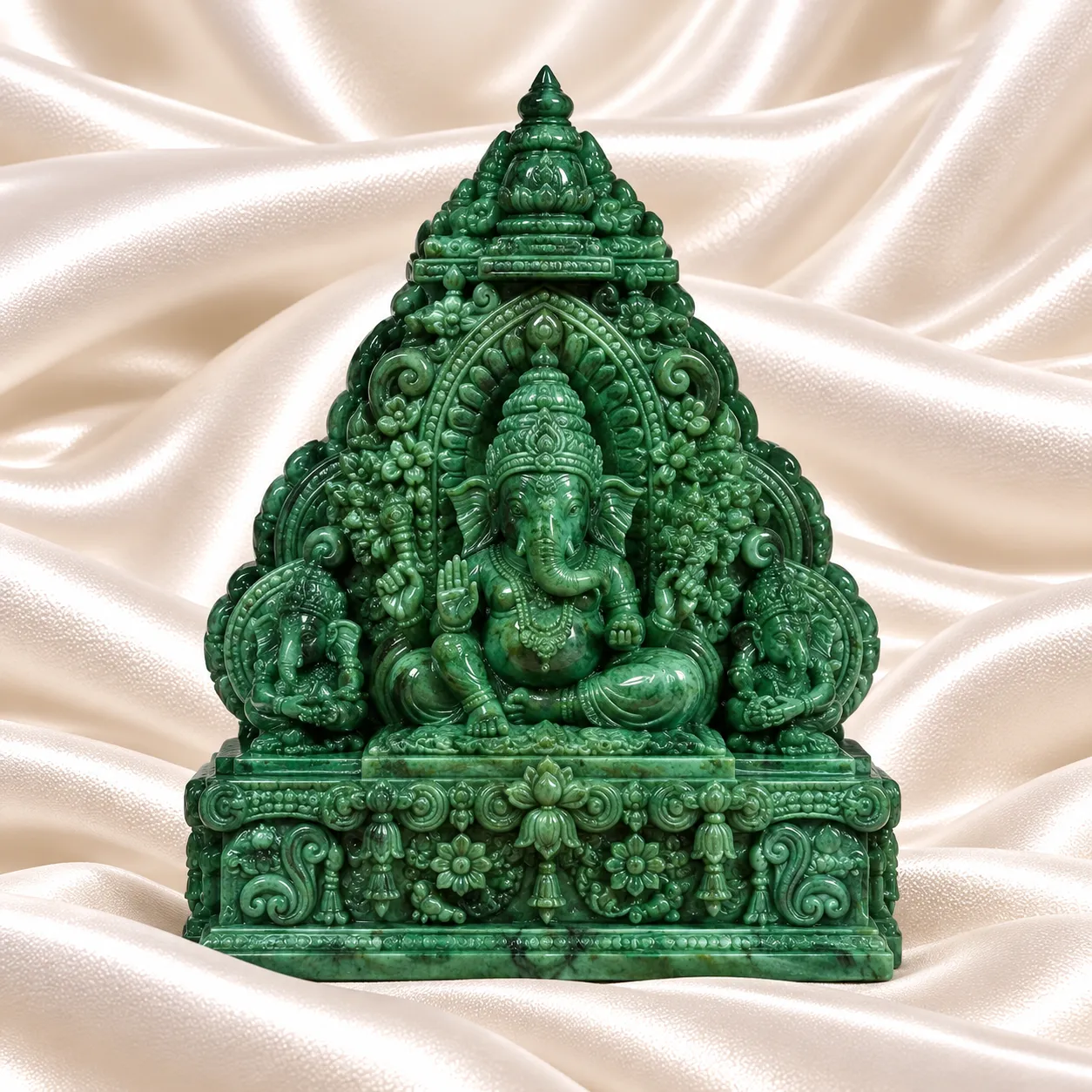 Natural Jade Stone Ganesha with Arch