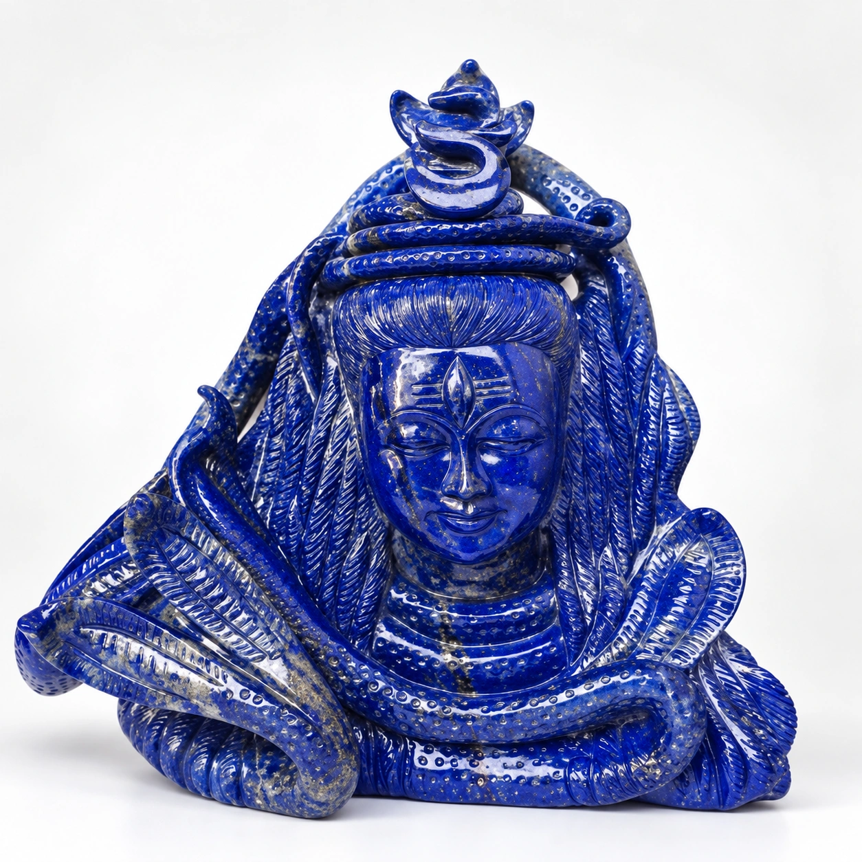 Natural Lapis Lazuli Shiva Face Carving Idol