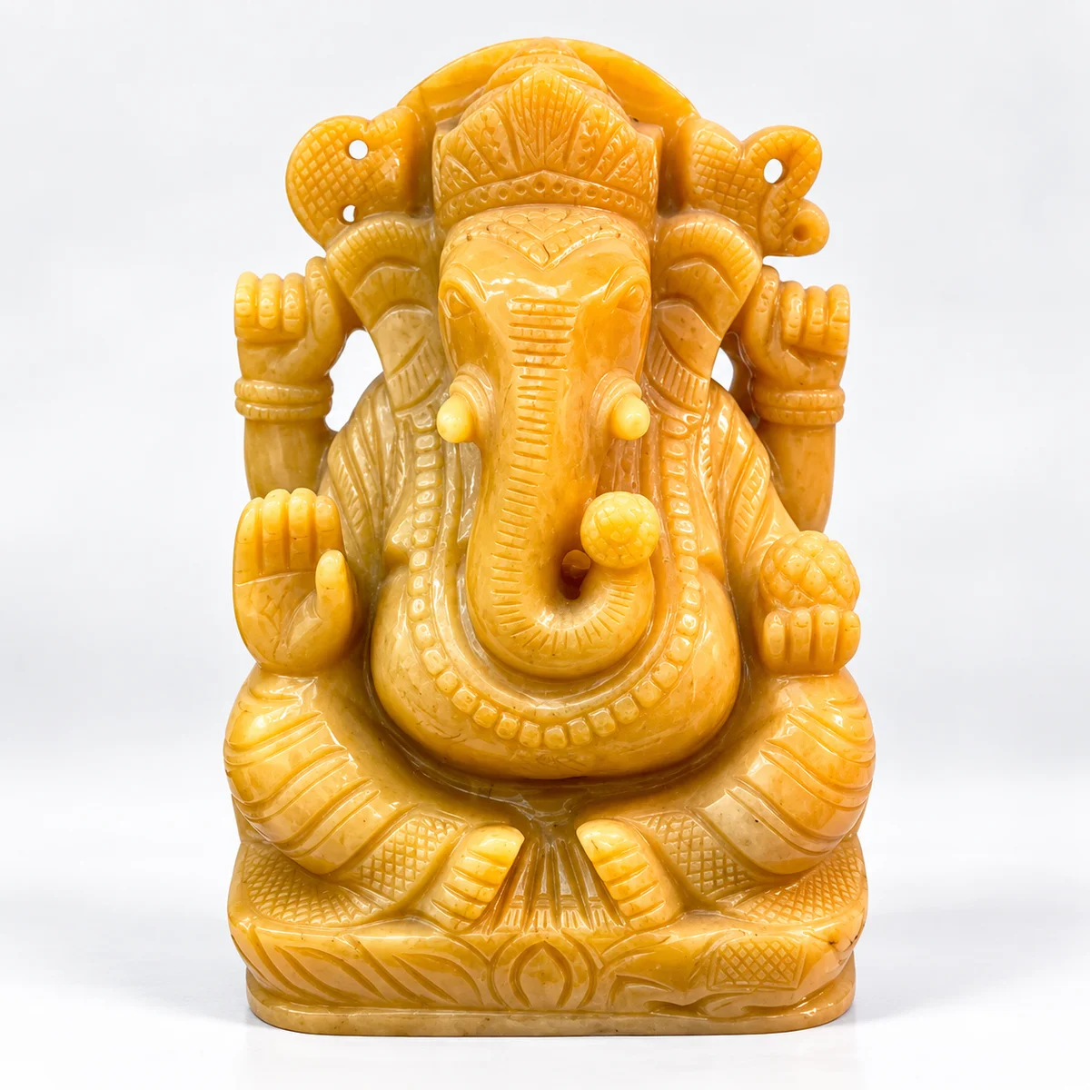 Natural Yellow Jade Ganesha Statue