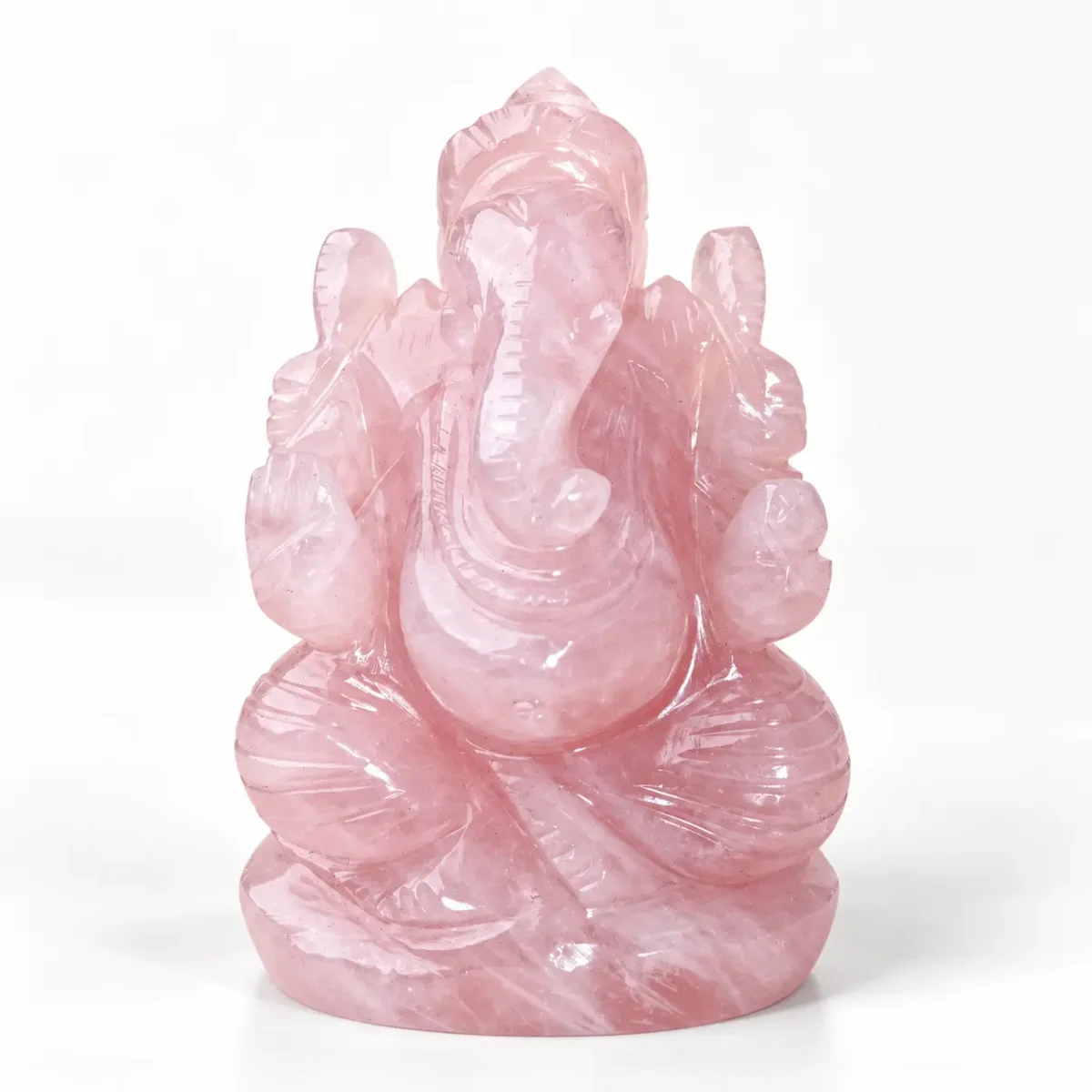 Rose Quartz Ganesha (370 g, 2.0 Inch)